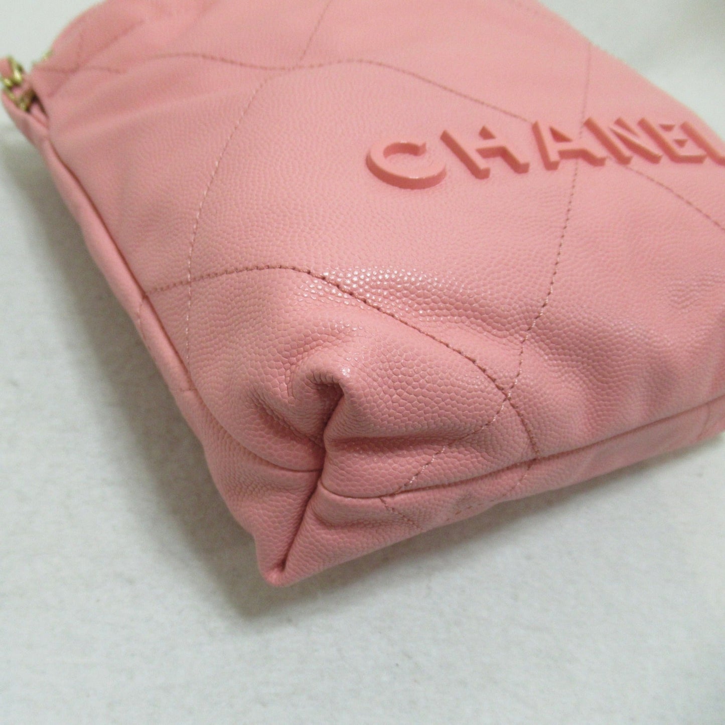 CHANEL 22 Mini 2wayShoulder Bag Pink Coral pink Caviar Skin [Grained Calf] Shiny Grain Calfskin AS3980 B14407 NR646