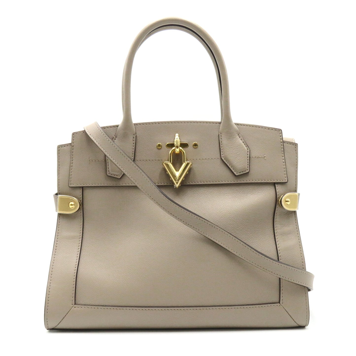 Louis Vuitton Steamer MM Gray Galet Grain calf Calfskin [cowhide] M21280