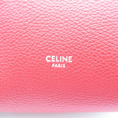 Celine Sangle Bucket Shoulder Bag Red leather