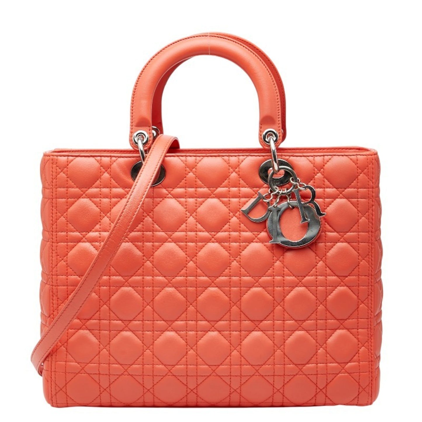 Christian Dior Orange Leather Handbag Shoulder Bag ()