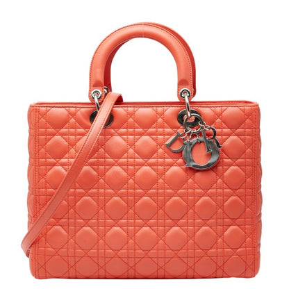 Christian Dior Orange Leather Handbag Shoulder Bag ()