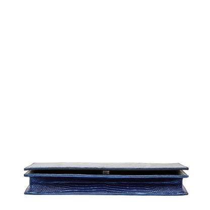 Christian Dior Metallic Blue Leather Shoulder Bag ()