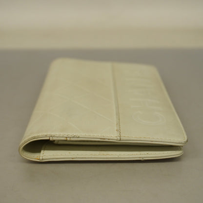 ChanelAuth  Matelasse Long Wallet Silver Metal Fittings Women's Lambskin Wallet