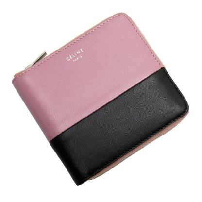 Celine Round Zipper Wallet Light Purple Leather