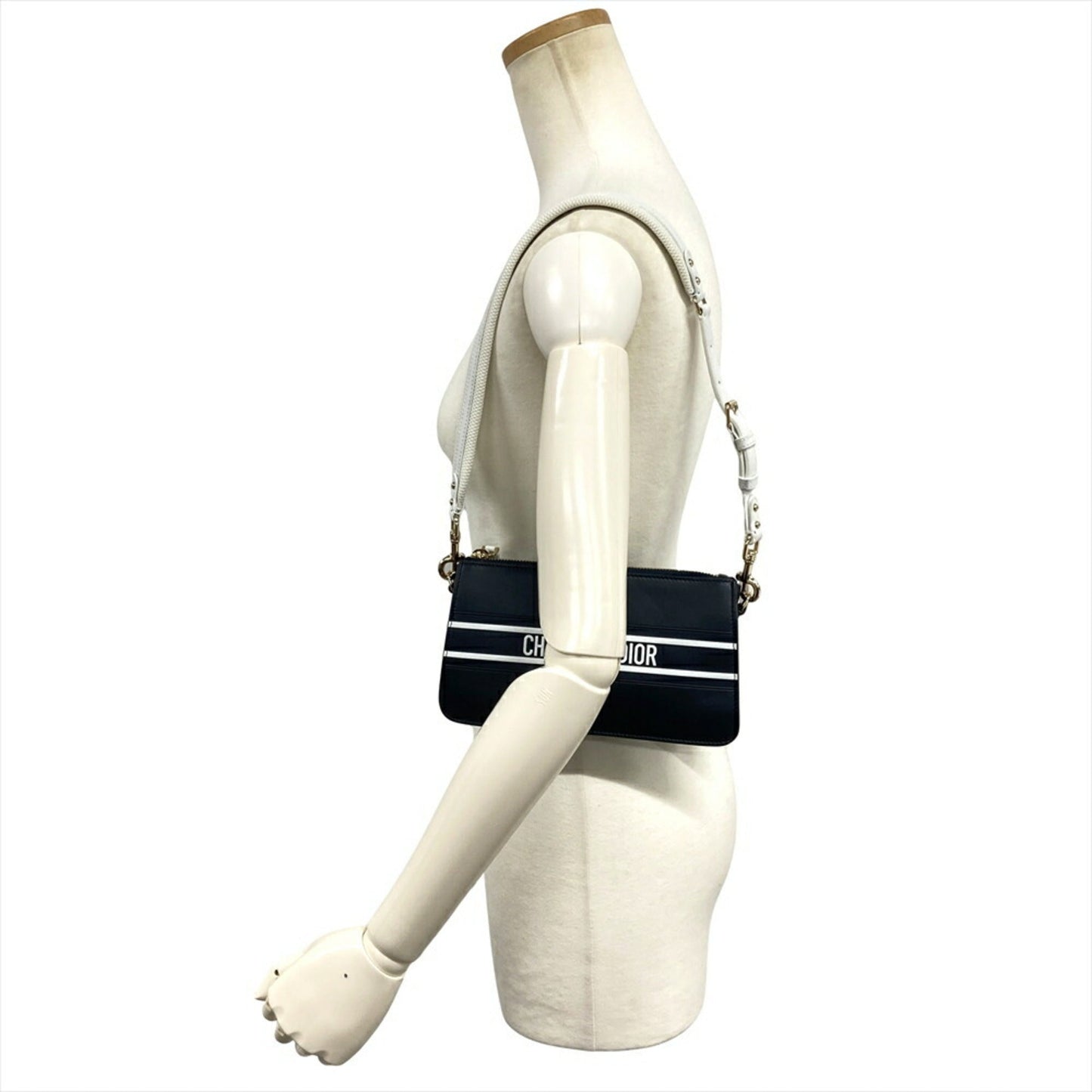 Christian Dior Navy Leather Shoulder Bag ()