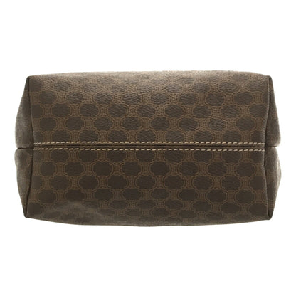 Celine Hand Pouch Macadam PVC Leather Brown Gold Hardware Women's