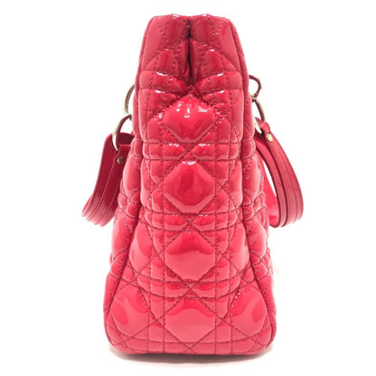 Christian Dior Pink Patent Leather Handbag Shoulder Bag Tote Bag ()