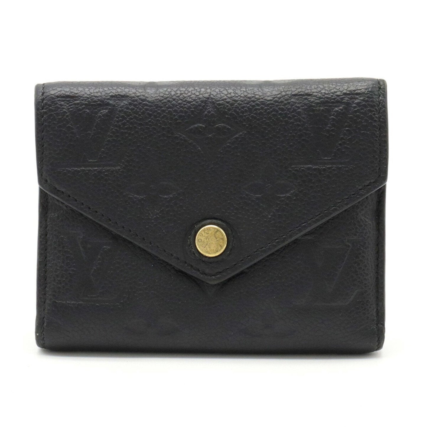 LOUIS VUITTON Monogram Empreinte Portefeuille Victorine Trifold Wallet Noir Black M64060