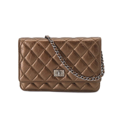Chanel 2.55 Chain Wallet Long Leather Bronze Vintage Silver Hardware
