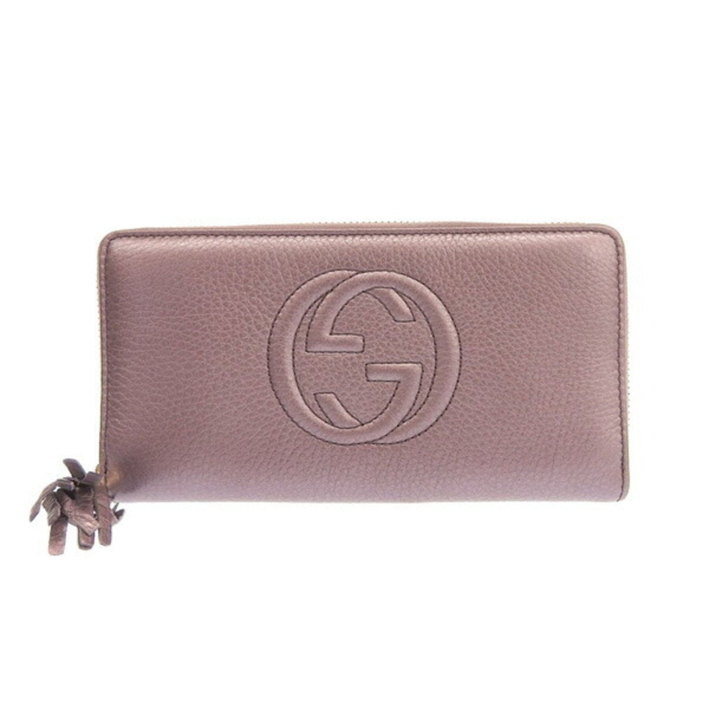 Gucci interlocking G Soho leather round long wallet purple