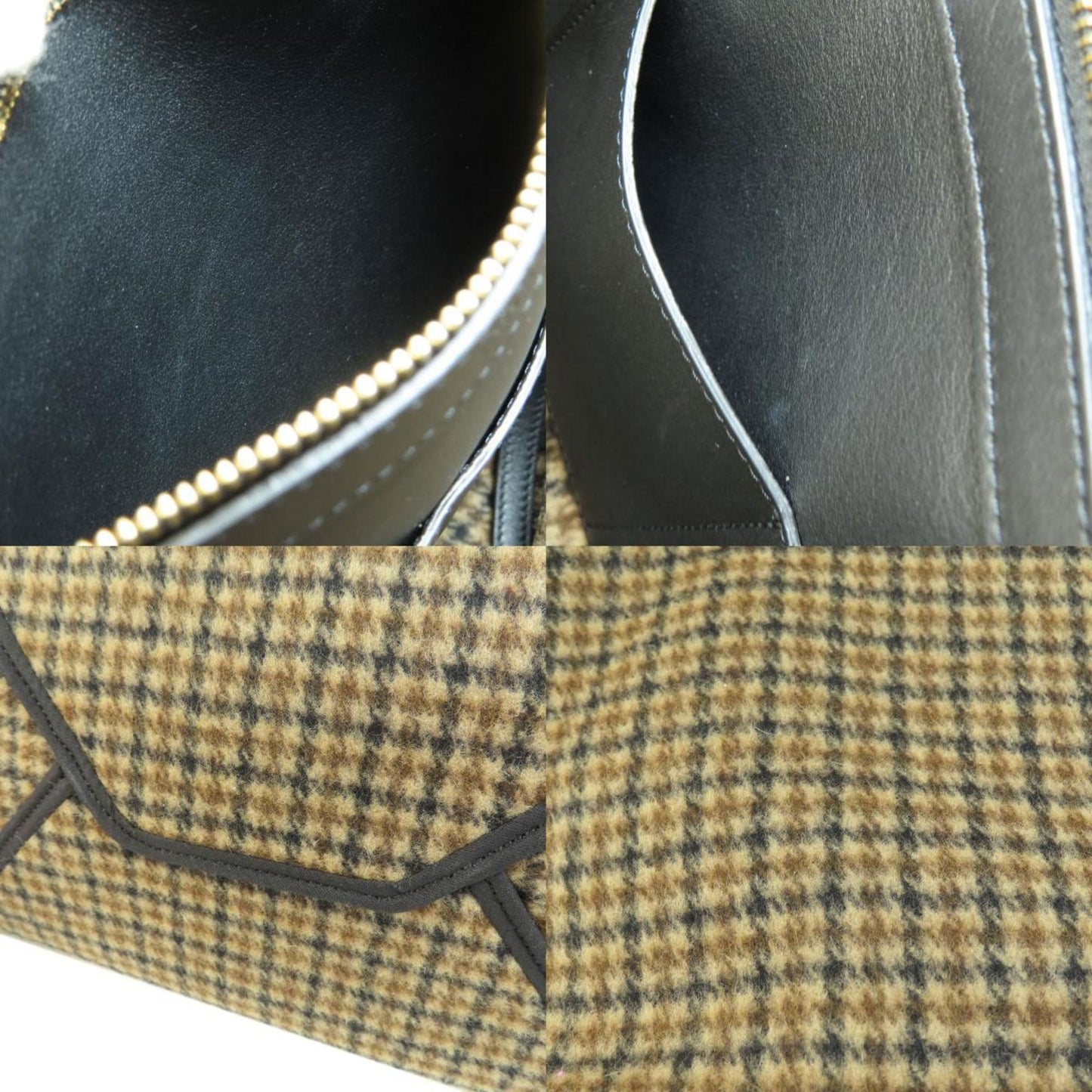 Celine Hippo Phantom Tweed Pattern Tote Bag Cotton Women's