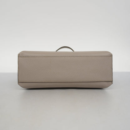 GUCCIAuth  Bamboo 2way Bag 370831 Women's Leather Handbag,Shoulder Bag Grayish