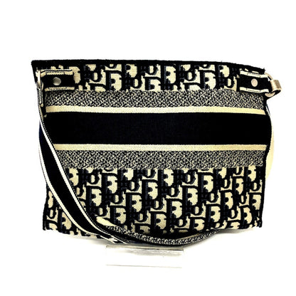 Christian Dior Navy Jacquard Shoulder Bag ()