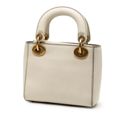 Christian Dior Off-White Leather Handbag Shoulder Bag ()