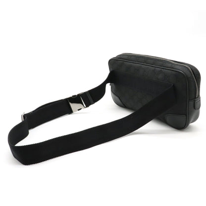 Gucci GG Nylon Waist Bag Pouch Body Leather Black 336672