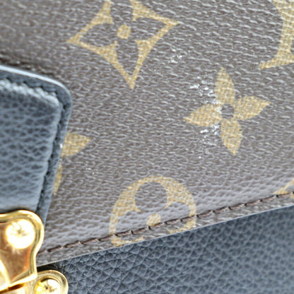 LOUIS VUITTON Victoire Shoulder Bag M41730 Monogram Canvas Calfskin Brown Black Gold Hardware Chain