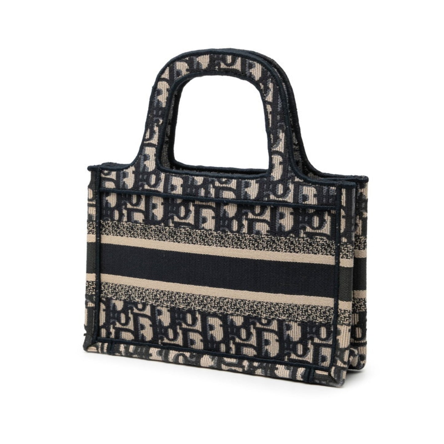 Christian Dior Trotter Beige Navy Trotter Handbag Tote Bag ()