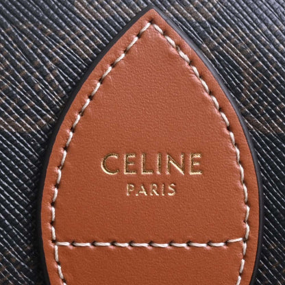 Celine Leather Folco Triomphe Backpack Rucksack Brown Women's