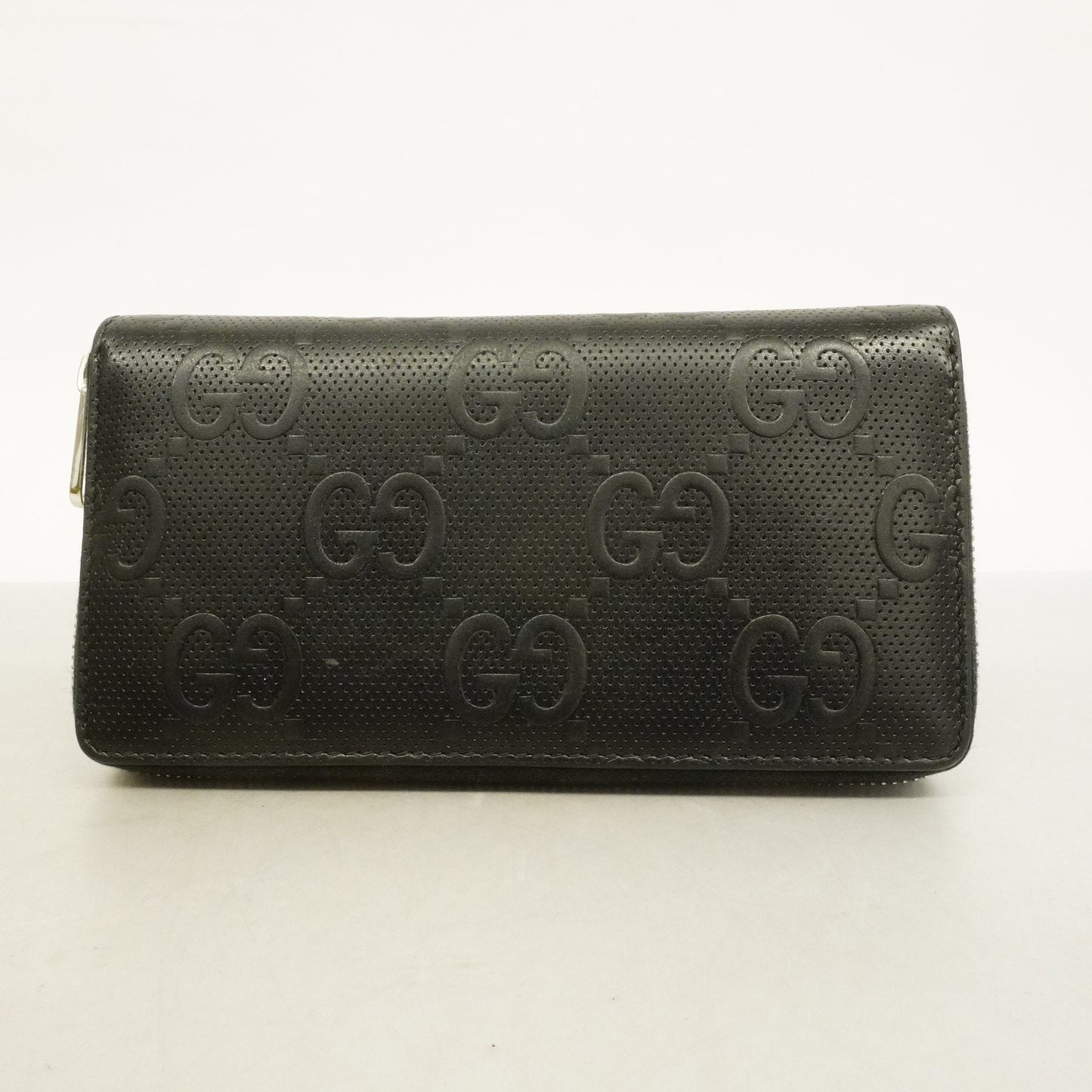 Gucci Bi-fold Long Wallet GG Embossed 625558 Leather Black