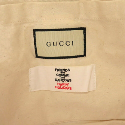 GUCCI x Comme des Garçons Sherry Line Vinyl Craft Beige Tote Bag Brown