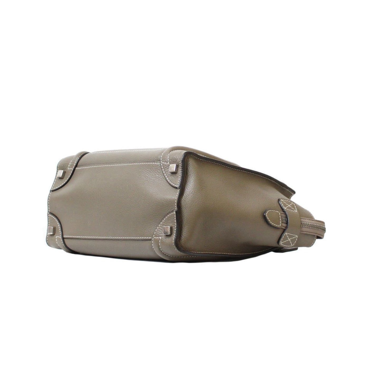 Celine Luggage Micro Handbag Gray Beige Women's Leather