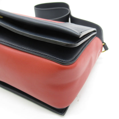 Celine Shoulder Bag Red Navy leather