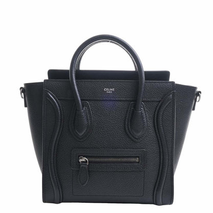 Celine Leather Luggage Nano Shopper Handbag Black Ladies