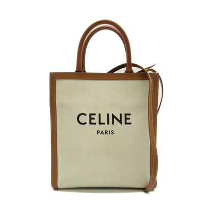 Celine hippo tote White Brown canvas leather