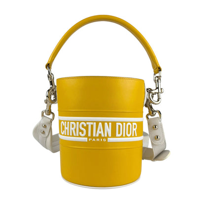 Christian Dior White Yellow Leather Handbag Shoulder Bag ()