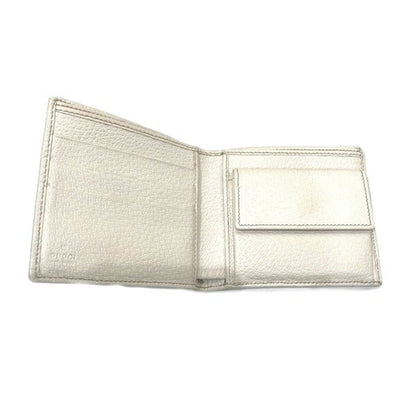 Gucci Brown White Canvas Leather Coin Purse/Coin Case