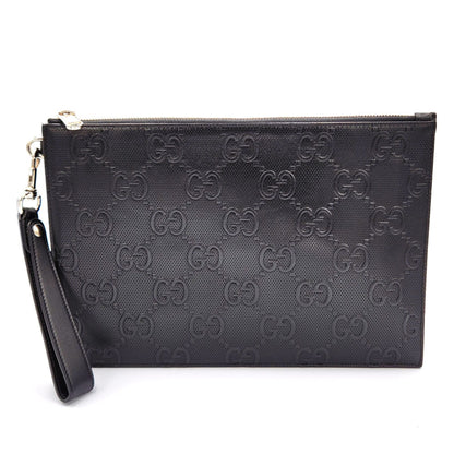 Gucci Black Leather Clutch Bag