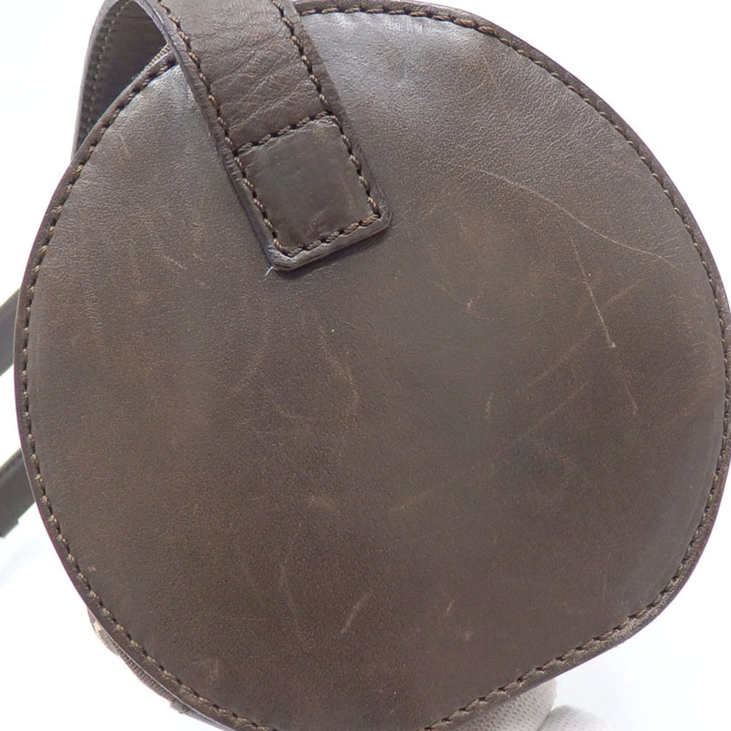 Celine Shoulder Bag C Macadam Women's Brown Canvas Leather