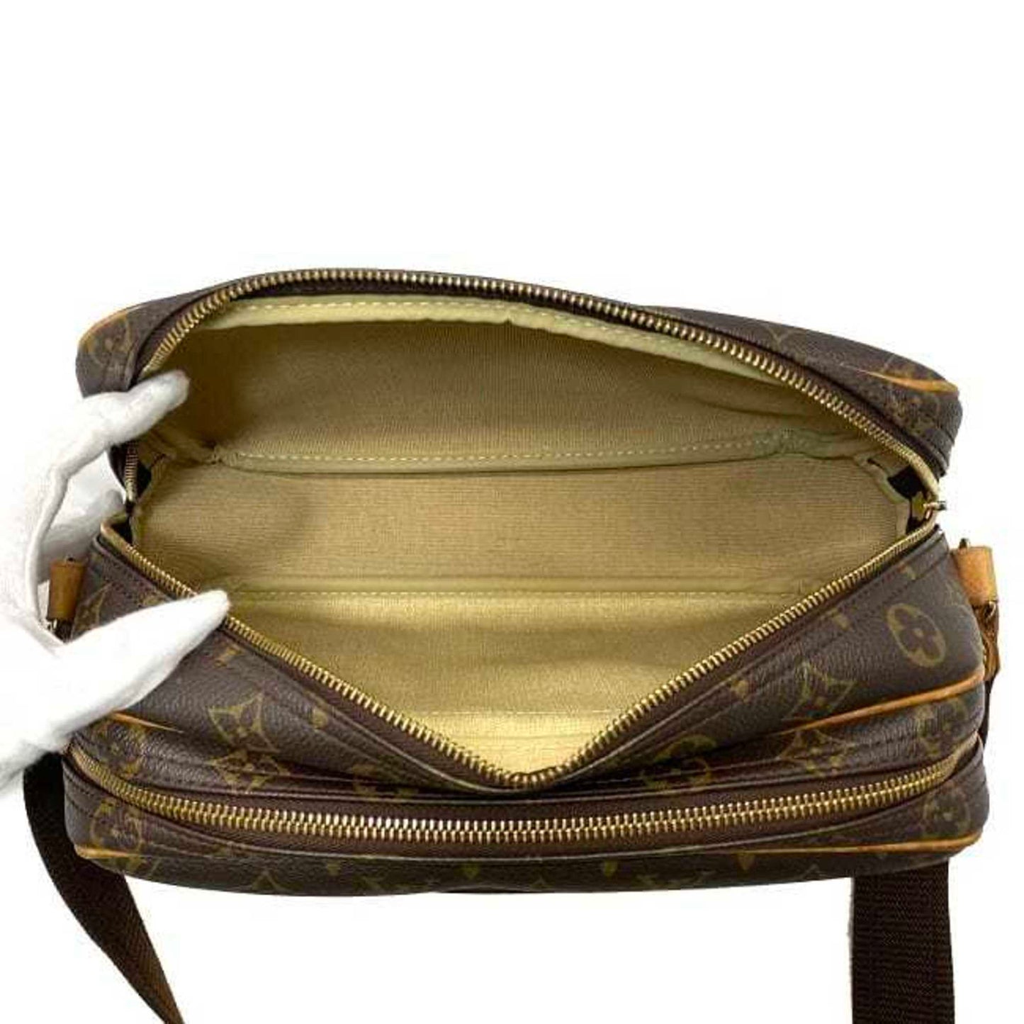 LOUIS VUITTON Shoulder Bag Reporter PM Brown Beige Gold Monogram M45254 Canvas Nume SP0030