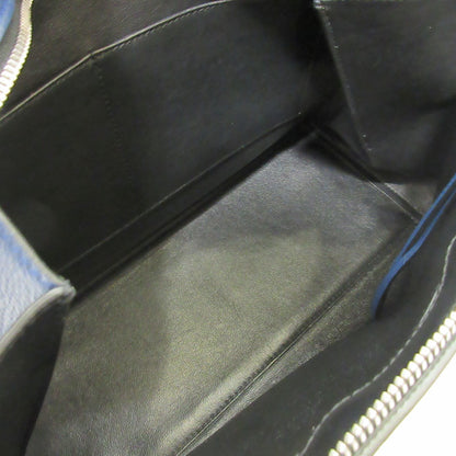 Celine Bag Edge Medium Handbag Blue Tote One Handle Ladies Calf Leather
