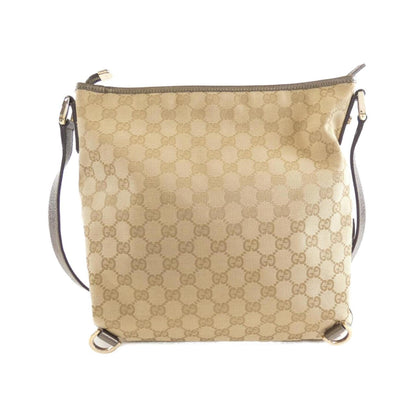 Gucci Beige Khaki Gg Canvas Leather Shoulder Bag