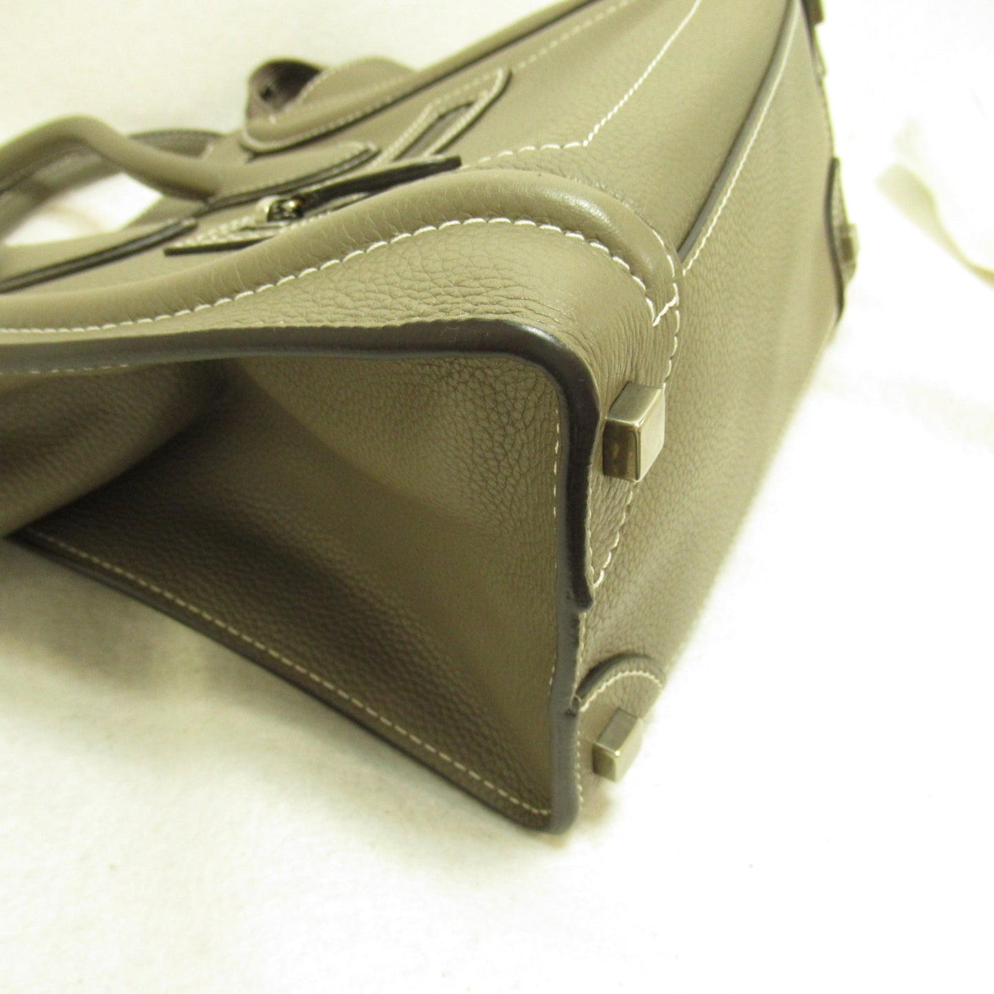 Celine Luggage micro shopper handbag Gray Gurege Calfskin [cowhide] 167793