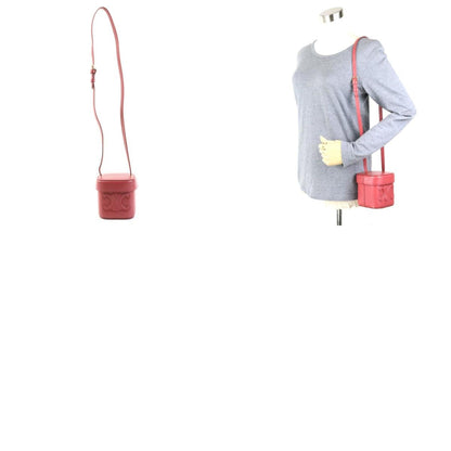 Celine Crossbody Shoulder Bag Mini Pochette Cuile Triomphe Small Box Leather Pink Women's
