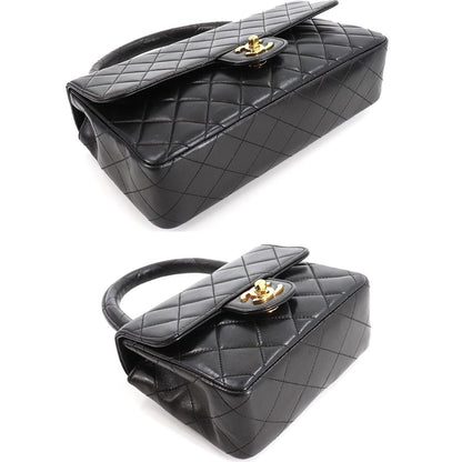 Chanel matelasse parent and child bag hand leather black gold metal fittings vintage Matelasse Pair Bag