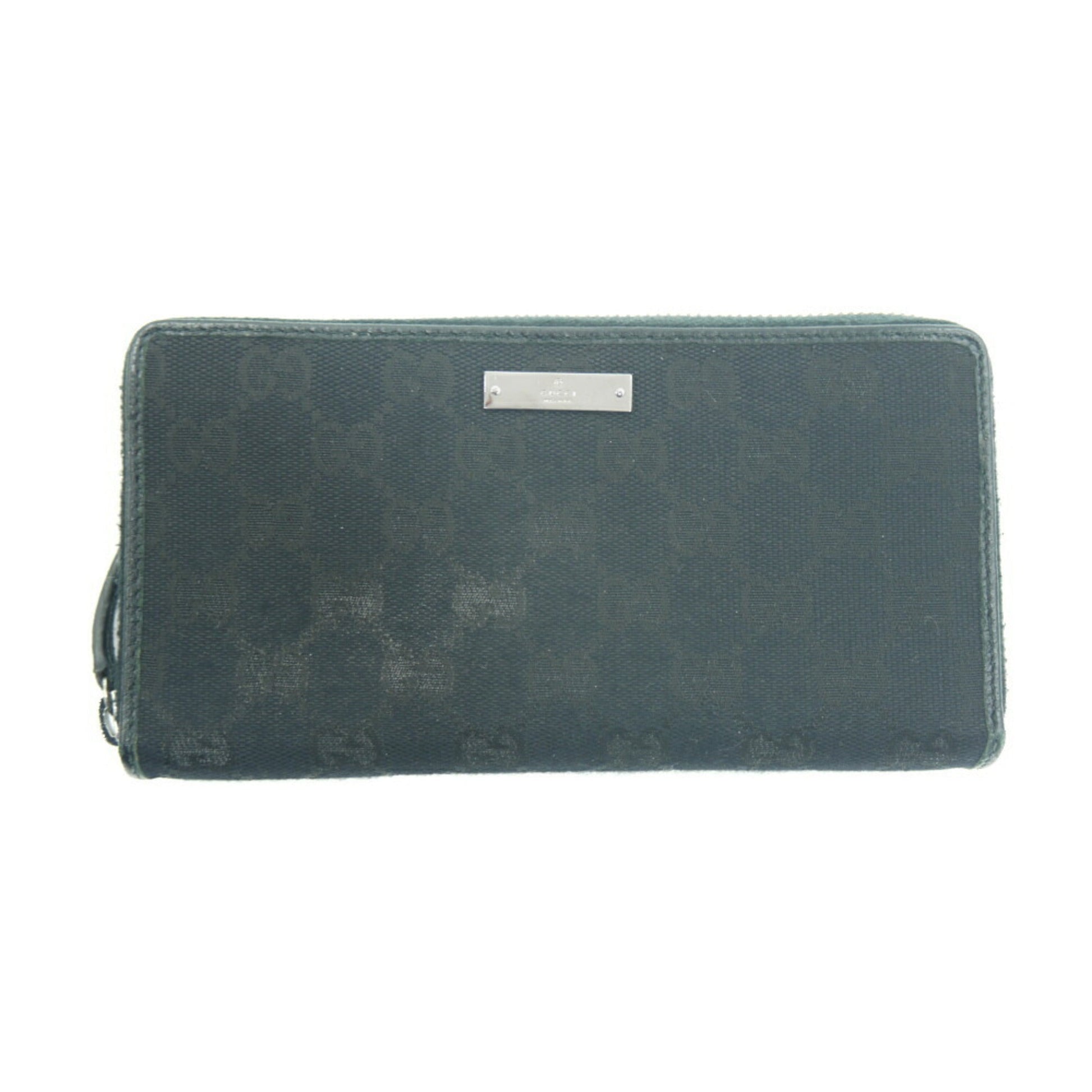 Gucci Black Canvas Leather Long Wallet (Bi-Fold) ()