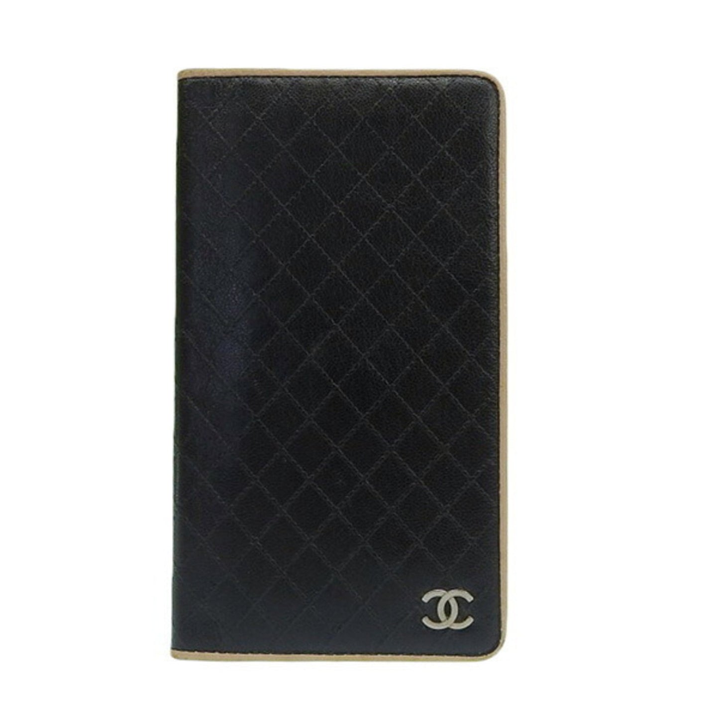 Chanel Leather Cocomark Notebook Cover Black Ladies