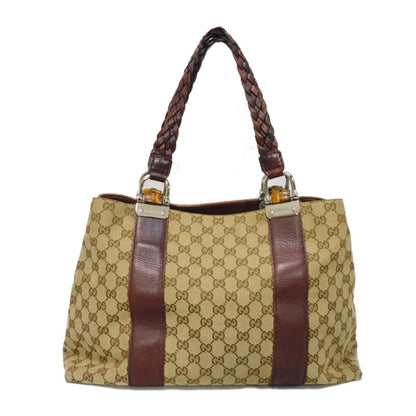 Gucci Beige Brown Gg Canvas Handbag Tote Bag