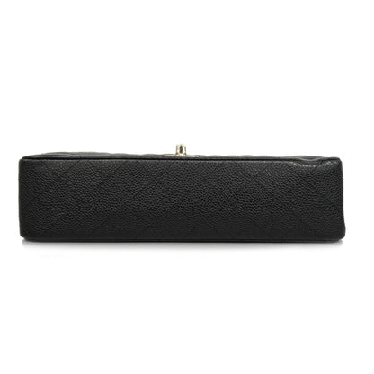 ChanelAuth  Matelasse W Flap W Chain Lambskin Women's Leather Shoulder Bag Black
