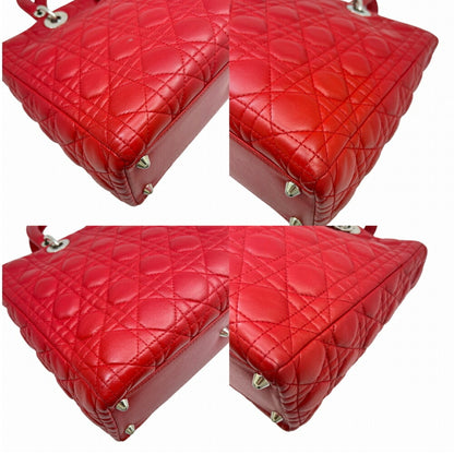 Christian Dior Pink Leather Handbag Tote Bag ()