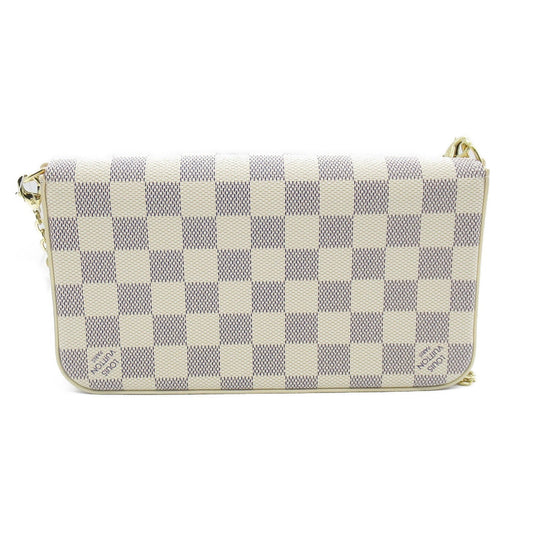 LOUIS VUITTON Pochette Felice White Damier Azur leather N40491