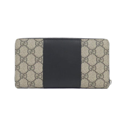 Gucci Beige Black Gg Supreme Leather Long Wallet (Bi-Fold)