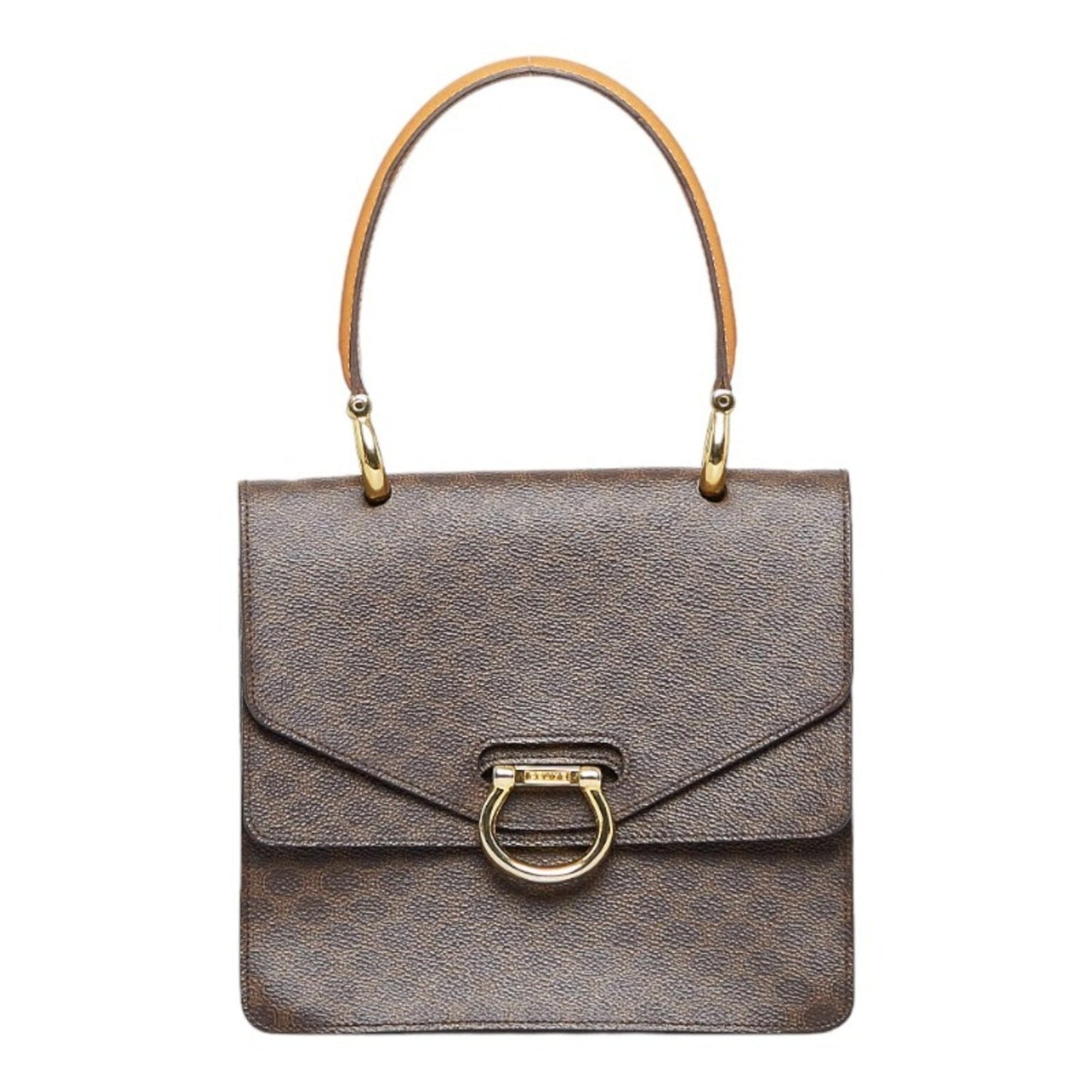 Celine Macadam Handbag Brown PVC Leather Ladies
