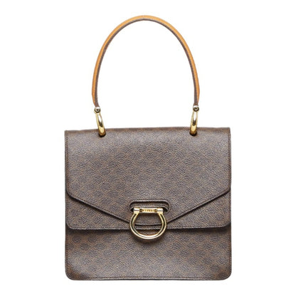 Celine Macadam Handbag Brown PVC Leather Ladies