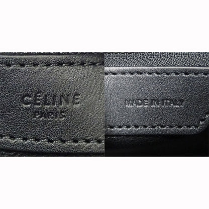 Celine Bag Ladies Handbag Luggage Micro Shopper Leather Gray Black Multi Blue