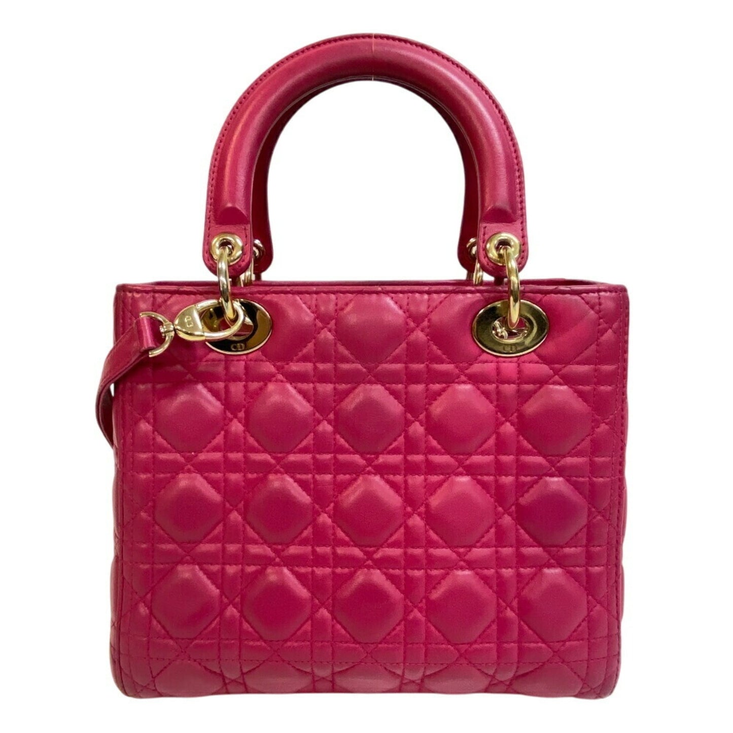 Christian Dior Lady Dior Pink Leather Handbag ()