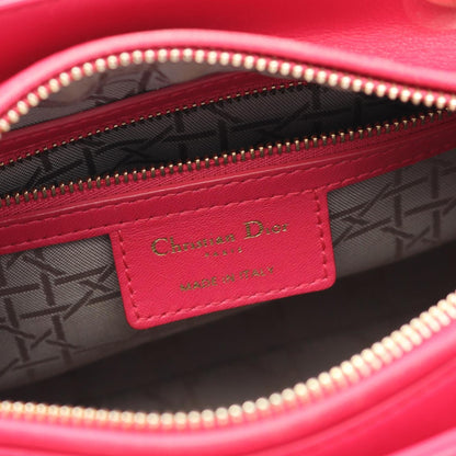 Christian Dior Lady Dior Red Color Leather Handbag ()